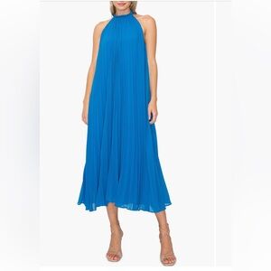 Melloday pleat trapeze midi dress